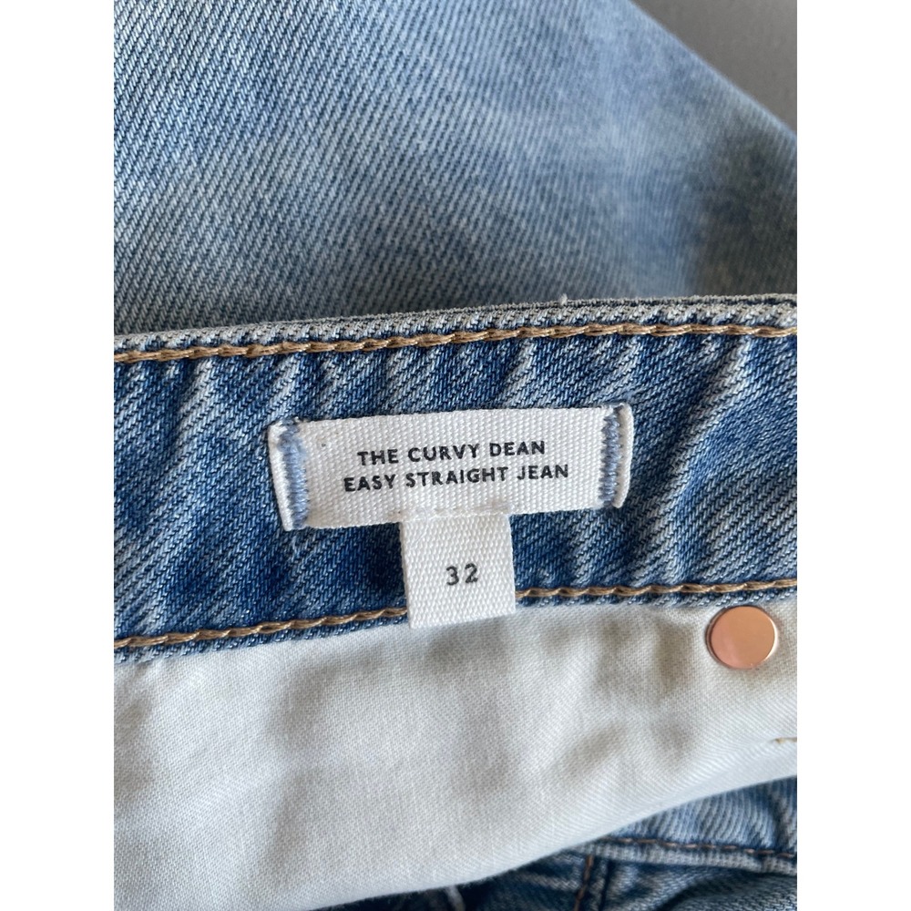 Madewell Curvy Dean Easy Straight Jeans Women 32 Blue Denim Faded Horizon NZ115 - Picture 7 of 12